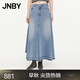 JNBY/江南布衣秋冬新品半身裙A型牛仔傘裙棉質(zhì)挺闊柔軟通勤5O7D14970 992/牛仔蘭 L