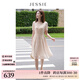 JESSIE【博主同款x花至】JESSIE夏法式優(yōu)雅碎花連衣裙女茶歇裙顯瘦裙子 杏色1 M