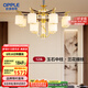 歐普（OPPLE）新中式吊燈客廳燈餐廳燈復(fù)古中國風(fēng)大氣玉石吊燈 蕙質(zhì)蘭心12頭
