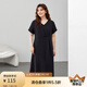 纖莉秀【時(shí)尚寬松遮肉顯瘦花邊連衣裙】大碼女裝胖mm2025春裝新款0523 黑色 3XL