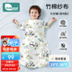柯斯德尼（kidsneed）嬰兒睡袋兒童春夏前4后2竹棉紗布包腿寶寶一體睡衣防踢被 熊貓L碼