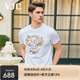 威杰思（VJC）【專(zhuān)柜同款】2025春夏新款男裝短袖T恤燙鉆圓領(lǐng)上衣潮流D25BA1805 白色 L 50