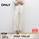 ONLY2025夏季新款高腰通勤寬松直筒褲七分褲牛仔褲女|12526I001 J2G 米白色 M M標(biāo)準(zhǔn)褲長(zhǎng)
