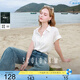 三彩2025夏季新款輕薄萊賽爾襯衫翻領(lǐng)短袖寬松襯衣通勤M