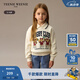 Teenie Weenie Kids小熊童裝24秋冬款女童甜美撞色翻領(lǐng)加絨衛(wèi)衣 象牙白 140cm