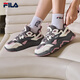 斐樂(lè)（FILA）官方女鞋山丘鞋老爹鞋2025新款鞋子休閑鞋復(fù)古運(yùn)動(dòng)鞋厚底鞋 煙灰/標(biāo)準(zhǔn)白-QC 37.5