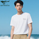 七匹狼100%棉男士短袖t恤男純棉男生汗衫印花運動(dòng)衫打底衫文化衫 白色幾何狼(勇敢之狼) L (170) (建議100-120斤)