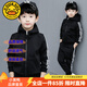 G.DUCKKIDS童裝男童春秋套裝運(yùn)動(dòng)裝兒童衣服男大童秋冬季織帶外套褲子兩件套 8038黑色【春秋款】 140 尺碼9~10歲【130-140cm】cm