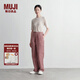 無(wú)印良品（MUJI）女式 燈芯絨直筒褲褲子女款長(zhǎng)褲休閑褲秋季女裝BEB90C4A 煙熏粉色 M (160/66A)