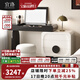 宜洛奶油風(fēng)斗柜一體梳妝臺(tái)伸縮現(xiàn)代簡約小戶型實(shí)木化妝桌現(xiàn)代儲(chǔ)物柜子 1.0米梳妝臺(tái)三斗柜+帶妝鏡+妝凳 【黑色+暖白】實(shí)木+環(huán)?？酒? title=