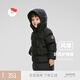保姆鵝  兒童羽絨服寶寶中長款護(hù)臉加厚鴨絨外套防風(fēng)保暖童裝冬裝 炭黑 120