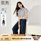 香影鹽系輕熟風(fēng)套裝女兩件套2025夏裝新款條紋襯衫褲子一整套穿搭 藏青 L 165/88A/110-125斤