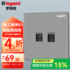羅格朗（LEGRAND）開關(guān)插座電工電料逸景深砂銀灰色86型面板墻面暗裝電源插座 兩位電腦（超五類） 弱電類