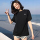 安德瑪（Under Armour）運動(dòng)短袖女 時(shí)尚簡(jiǎn)約寬松舒適透氣休閑圓領(lǐng)T恤 1384231黑色 L