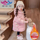 迪弟.尼  HEYDIDY女童羽絨棉服冬季新款寶寶加絨加厚棉襖中長款冬裝外套棉衣潮 粉紅色 加絨加厚 110 建議身高110cm左右