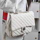 小野七天小香風(fēng)雙肩包女菱格鏈條新款高級感學(xué)院風(fēng)百搭通勤旅行手提小背包 雙肩包【白色】