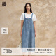 播甜美可愛連衣裙女2024夏季中長款休閑寬松洋氣背帶裙DDR2LD5778 B59 L