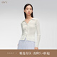 OVV2024春夏新款女裝絲棉混紡經典舒適柔軟長袖針織開衫外套 淺藍（凈色）12 XL