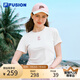 FILA FUSION斐樂女裝針織短袖衫2025夏季新款時尚休閑收腰純棉愛心T恤 奶霧白-WT S 160/80A/S