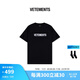 VETEMENTS25新款重磅榻榻米繡花純棉100%t短袖t恤男女士高檔輕奢 65352005 黑色 L