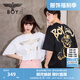 BOY LONDON【范丞丞同款】夏季短袖情侶小熊涂鴉滿印潮牌T恤N01019 黑色 M 此款偏大，建議拍小一碼