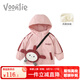 凡獵女童外套冬裝2025新款小女孩洋氣兒童衣服寶寶加絨上衣秋冬季 粉色 90