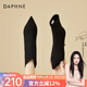 達芙妮（DAPHNE）高跟短靴女2025年秋季新款瘦瘦靴尖頭細跟黑色顯瘦中筒靴子女 黑色 37