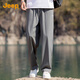 吉普（JEEP）【冰絲順滑】寬松闊腿褲子男裝25夏季薄款運動褲男褲時尚休閑褲