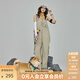 KAMA卡瑪工裝連體背帶褲女款運(yùn)動(dòng)褲夏季復(fù)古寬松哈倫褲山系戶外神褲 綠色 M