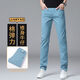 FEIYU LEE歐美風(fēng)復(fù)古高端牛仔褲男彈力百搭夏季薄款直筒修身商務(wù)休閑長褲子 D639翡翠藍 32 -建議130-140斤