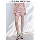 UR2025夏季新款女裝時(shí)尚百搭淺粉色卷邊休閑短褲UYY850148