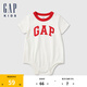 Gap嬰兒2025春季新款純棉印花logo連體衣柔軟兒童裝包屁衣687144 奶白色 73cm (6-9月)亞洲尺碼