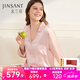 金三塔真絲睡衣女100%桑蠶絲外穿涼感兩件套裝睡褲居家服 [粉嫩]19姆米桃盈粉 L
