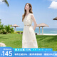 百圖betu女裝2025夏季新款連衣裙無袖羽毛流蘇背心氣質(zhì)裙子女2506T52 淺杏色 L