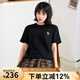 美職棒（MLB）官方 2025新款短袖T恤男女同款韓版透氣寬松半袖NY上衣女裝夏季 紐約洋基隊/黑色（25新款） M (170)