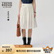 Teenie Weenie小熊女裝半身裙2025夏季新款休閑度假風(fēng)法式時(shí)尚短裙 白色 S