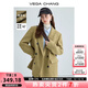 VEGA CHANG羊毛呢子大衣女冬2025新款曠野美拉德小個子英倫風(fēng)毛呢西裝大衣 奶姜棕 S