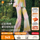 moodytiger【仙女家族】女童微喇褲涼感防曬25年夏季新品高彈速干兒童運動褲 幻彩鳴粉 130 cm