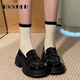 RXXBFB厚底樂福鞋女2025春夏季新款增高女單鞋jk制服配裙子英倫風(fēng)小皮鞋 亮光黑色 38 (240mm)
