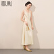 香影新中式白色背心連衣裙女2026春季新款u領(lǐng)緞感暗花國風(fēng)無(wú)袖裙 鷺白 M 160/84A/95-110斤