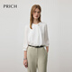 PRICH簡(jiǎn)約淡人氣質(zhì)飄帶圓領(lǐng)七分袖襯衫2025秋季新款肌理感上衣女 39象牙白色 M (165)