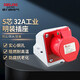 德力西電氣航空插頭插座耦合器連接器 32A 5芯 415V工業(yè)明裝插座