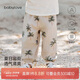 babylove寶寶防蚊褲夏季薄款透氣純棉紗布嬰兒休閑束腳褲子外出長褲燈籠褲