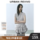 UR2025夏季新款女時(shí)尚休閑立體層疊花邊短袖連衣裙UYU750044 中灰花灰 (偏短) L