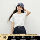 紅袖休閑甜美短袖T恤2025夏季新款女裝氣質(zhì)圓領(lǐng)減齡正肩顯瘦質(zhì)感上衣 本白001 M