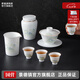 景德鎮(zhèn)陶瓷手工山水三才蓋碗茶杯套裝家用泡茶碗套組薄胎功夫茶具中式 湖山青曉茶具套裝