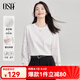 歐莎（OSA）白色薄款T恤女士長袖寬松女裝2025年秋新款季蕾絲拼接上衣百搭 白色 M