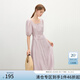 范思藍(lán)恩泡泡袖方領(lǐng)法式連衣裙女2025夏裝慵懶浪漫收腰A字裙子241 霧柔紫 S