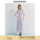 MAXRIENY法式慵懶風(fēng)連衣裙25夏款淡紫色垂感長裙小眾氣質(zhì)設(shè)計感 淡紫 L