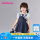 笛莎（DEESHA）童裝兒童女童裙子2025夏季新款可愛小兔子假兩件領(lǐng)帶裝飾連衣裙 藏青 130